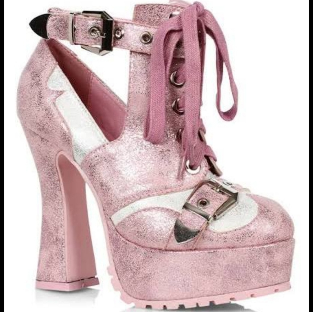 Ellie Theda Chunky Heel Ankle Boots from Dolls Kill